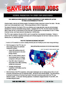 FederalProduction ProductionTax Tax Credit Credit for for Wind Wind Energy