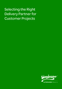 White Paper  Selecting the Right Delivery Partner for Customer Projects