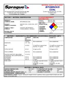 Chemistry / Sedimentary rocks / Occupational diseases / Economic geology / Industrial hygiene / Coal tar / Bituminous coal / Silicon dioxide / Right to know / Coal / Health / Occupational safety and health