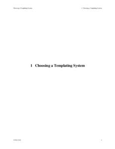 Choosing a Templating System