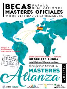 BECAS �tfti}fc1óN DE  MÁSTERES OFICIALES en la U N I V E R S I D A D D E E X T R E M A D U R A  •