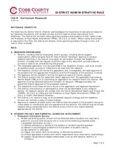 DISTRICT ADMINISTRATIVE RULE ICC-R[removed]Curriculum Research