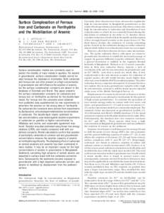 Environ. Sci. Technol. 2002, 36, [removed]Surface Complexation of Ferrous Iron and Carbonate on Ferrihydrite and the Mobilization of Arsenic C . A . J . A P P E L O , * ,†