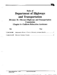 Rules of  Department of Highways and Transportation Division lo-Missouri