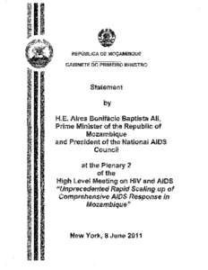 Mozambique (8 June 2011) — Statement at the High-Level Meeting on AIDS