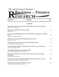 The International Journal of  R Business and Finance ESEARCH