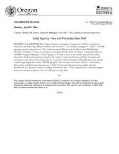 Oregon Theodore R. Kulongoski, Governor Administration Division[removed]x7400 1500 Valley River Drive, Suite 100, Eugene OR[removed]Fax: [removed]www.osac.state.or.us