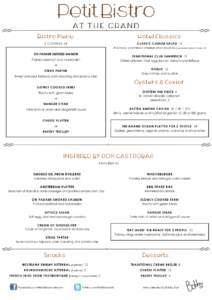 Bistro Menu  Hotel Classics 3 COURSES 34