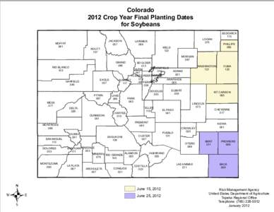 Colorado 2012 Crop Year Final Planting Dates for Soybeans MOFFAT 081