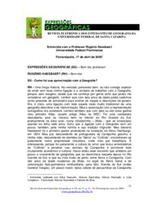 REVISTA ELETRÔNICA DOS ESTUDANTES DE GEOGRAFIA DA UNIVERSIDADE FEDERAL DE SANTA CATARINA