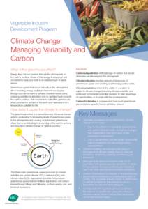 Vegetable Industry Development Program Climate Change: Managing Variability and Carbon