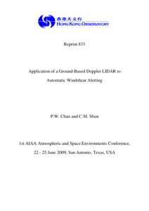 Application of a Ground-Based Doppler LIDAR to Automatic Windshear Alerting