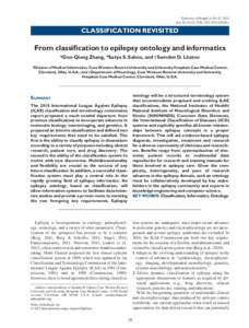 From classification to epilepsy ontology and informatics