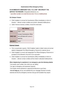 Microsoft Word - evacuation_exam_venues_nov06.doc