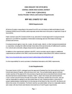 Microsoft Word - CMAS All Sites RFP NO  E-RATE Y17[removed]FINAL.doc