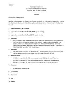 *5/6/14* FLEMINGTON BOROUGH PLANNING/ZONING BOARD MEETING TUESDAY, MAY 27, 2014 – 7:00 PM AGENDA Call to order and Flag Salute
