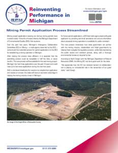 Mining / Eagle mine project / Michigan Department of Environmental Quality / Michigan / Michigan Department of Natural Resources