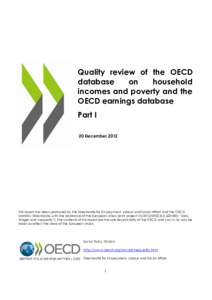 Quality review of the OECD database on household incomes and poverty and the OECD earnings database