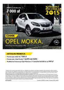 Opel Mokka cenyOpel Mokka cennikRok modelowyOpel Polska