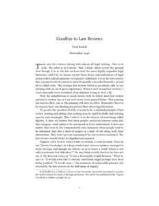 Goodbye to Law Reviews Fred Rodell November 1936 T