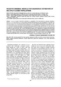 Negative Binomial Models for Abundance Estimation of Multiple Closed Populations