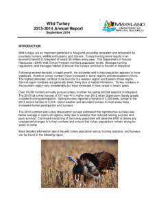 [removed]Wild Turkey Annual Report, Page 1  Wild Turkey[removed]Annual Report September 2014