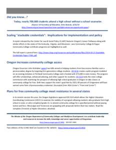 Did you know…? Today, nearly 700,000 students attend a high school without a school counselor. (Source: US Secretary of Education, Arne Duncan, [removed]http://www.ed.gov/news/speeches/new-spotlight-americas-opportunity