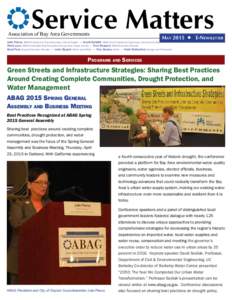 Service Matters  Association of Bay Area Governments May 2015 • E-Newsletter