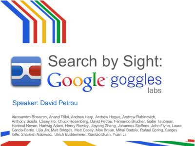 Publish: Search by sight: Google Goggles