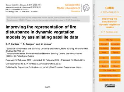 This discussion paper is/has been under review for the journal Geoscientific Model Development (GMD). Please refer to the corresponding final paper in GMD if available. Discussion Paper  Geosci. Model Dev. Discuss., 8, 2