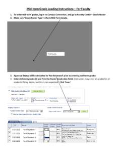 Campus Connection Mid-term Grading Instructions for Faculty