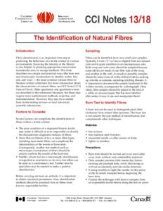 CCI Notes[removed]The Identification of Natural Fibres Introduction Sampling