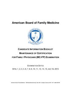Candidate Information Booklet MC-FP Exam