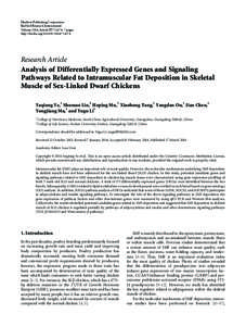 Analysis of Differentially Expressed Genes and Signaling Pathways Related to Intramuscular Fat Deposition in Skeletal Muscle of Sex-Linked Dwarf Chickens