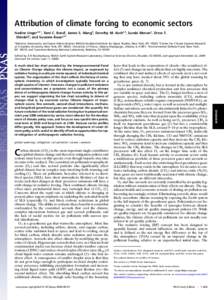 Attribution of climate forcing to economic sectors Nadine Ungera,b,1, Tami C. Bondc, James S. Wangd, Dorothy M. Kocha,b, Surabi Menone, Drew T. Shindella, and Susanne Bauera,b a National Aeronautics and Space Administrat