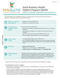 DHS-6740-ENG  Small Business Health Options Program (SHOP)  Health coverage application for employers