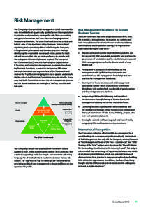 Risk Management The Company’s Enterprise Risk Management (ERM) framework is now embedded and dynamically applied across the organisation to prioritise and proactively manage the risks from our existing and growth busin