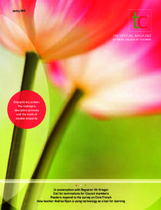 spring 2010 tm THE OFFICIAL MAGAZINE OF THE BC COLLEGE OF TEACHERS