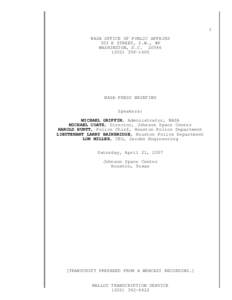 Harold Hurtt / SWAT / Johnson Space Center shooting / Law enforcement / Lyndon B. Johnson / Lyndon B. Johnson Space Center