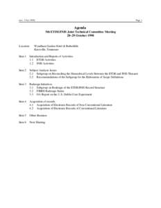 (rev. 1 Oct[removed]Page 1 Agenda 5th ETDE/INIS Joint Technical Committee Meeting