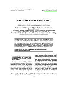 Tourism in Marine Environments, Vol. 5, Nos. 2–3, pp. 145–158 Printed in the USA. All rights reserved273X/09 $60.00 + .00 Copyright  2009 Cognizant Comm. Corp. www.cognizantcommunication.com