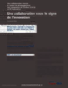 Une collaboration réussie : le Centre de développement des composites du Québec (CDCQ) et RF Innovation  Une collaboration sous le signe