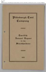 1911, 1911 Folder 7 CONSOL Energy Inc. Mine Maps and Records Collection, [removed], AIS[removed], Archives Service Center, University of Pittsburgh 1911, 1911 Folder 7