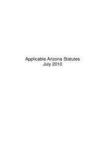 Microsoft Word - Applicable Arizona Statutes