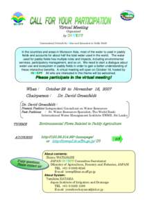 CALL　FOR　YOUR　PARTICIPATION Virtual Meeting  Organized by INWEPF