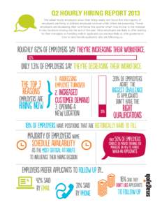 Q2 HOURLY HIRING REPORT 2013 We asked hourly employers about their hiring needs and found that the majority of employers are hiring to address employee turnover while others are expanding. Fewer employers are decreasing 