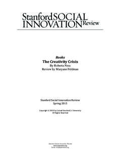Books  The Creativity Crisis By Roberta Ness Review by Maryann Feldman