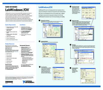 LabWindows/CVI Quick Reference - National Instruments