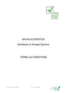 UKLPG ACCREDITED Distributors of Autogas Systems TERMS and CONDITIONS  e-mail 