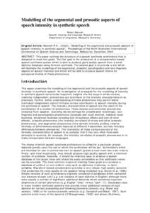 Phonology / Computational linguistics / MBROLA / Speech synthesis / Formant / Diphone / Vowel / Phoneme / Prosody / Linguistics / Phonetics / Human voice